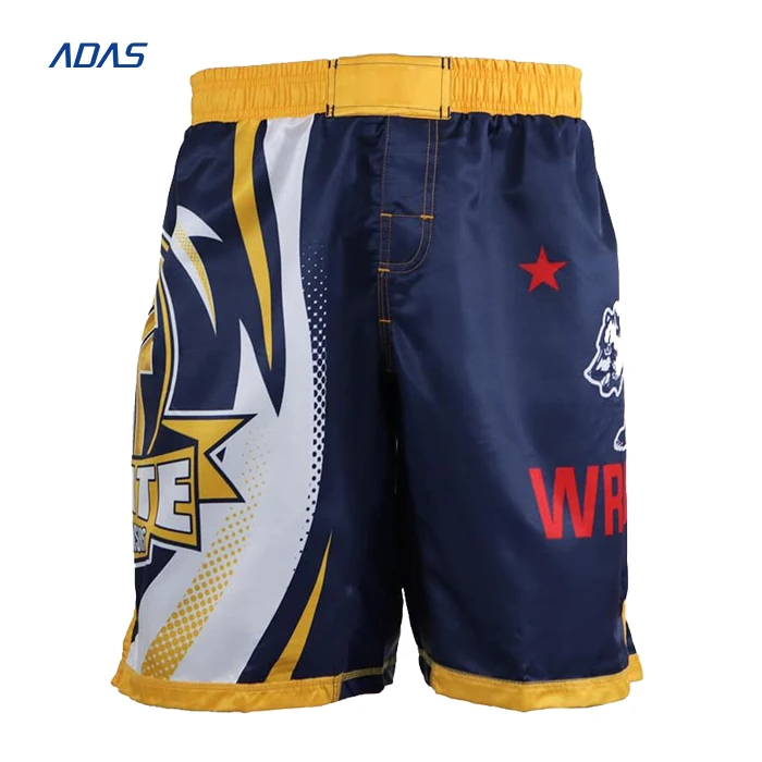Wrestling MMA Kick Boxing Fight Shorts Top Quality Plain Blank Polyester Custom Brand Sportswear Men DHL Mma Clothes 10 Pieces
