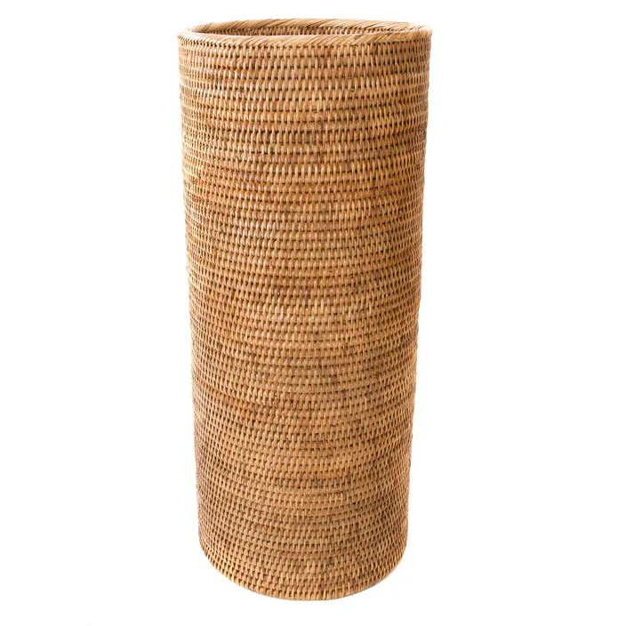 New Arrived Artifacts Rattan Round Umbrella Basket Honey Brown Display for Living Room Home Bedroom Kitchen Made In Viet Nam