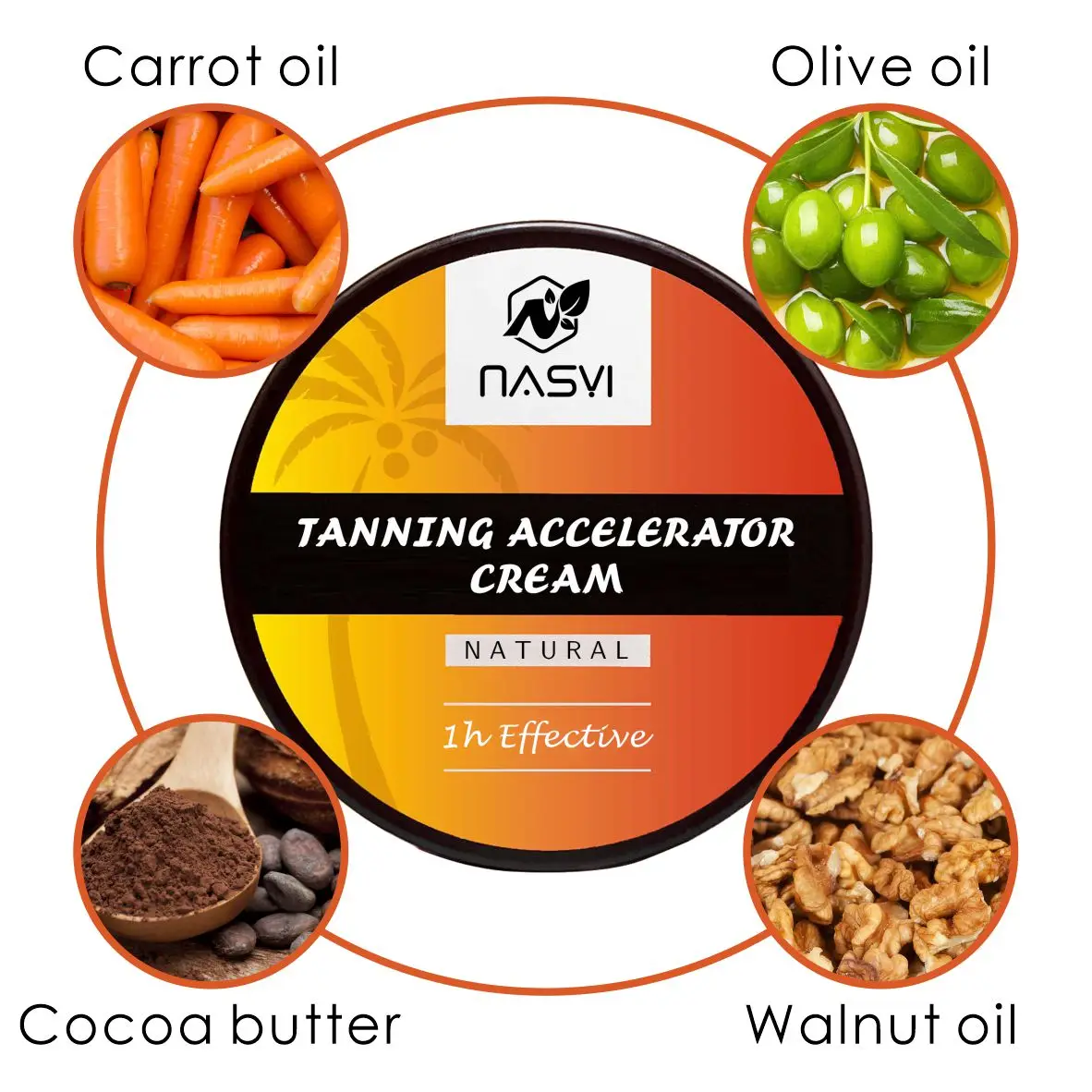 OEM ODM NASYI Private Label Brown Sunbed Tanning Cream Natural Intensive Tanning Accelerator Gel Tanning Lotion 190ml