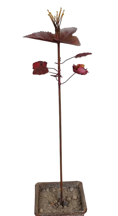 GARDEN  METAL FLOWER STAKES PLANT  SUPPORTS OUTDOOR LAWN ORNAMENT DECORATIONS METAL FLOWER SHAPE ART STICKS.