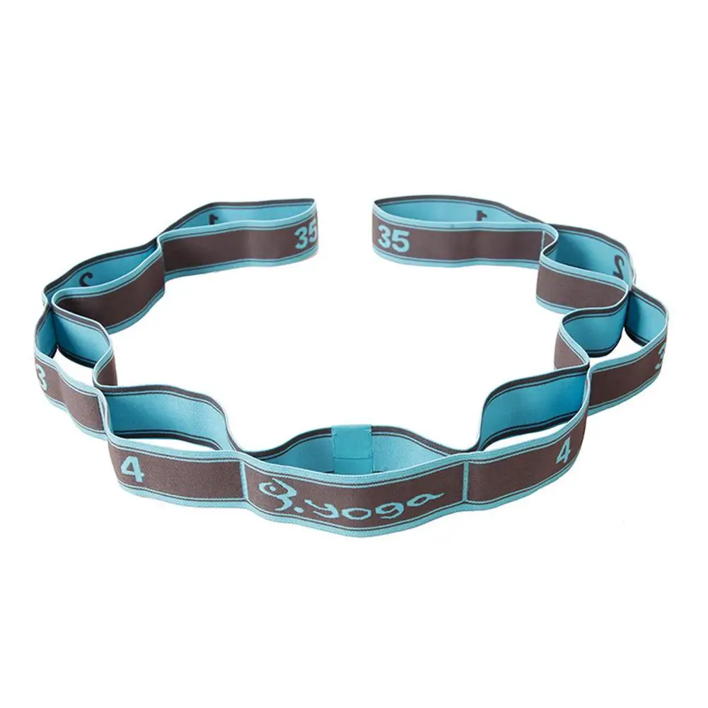 Long Stretching Strap Band with 8 Loops Elastic Stretcher for Yoga Running Pilates Physical Therapy