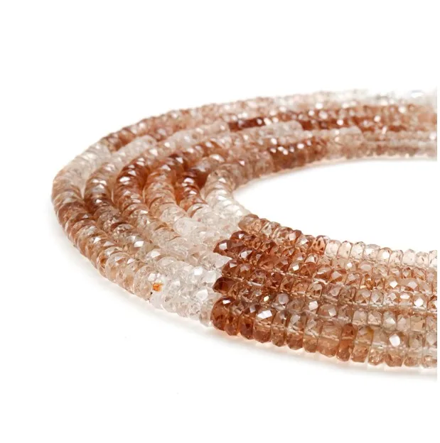 Shaded Golden Rutile 6-7 MM Tyre shaped Faceted Round Faceted Gemstone Beads 9 Inch Strands Making Jewelry Wholesale