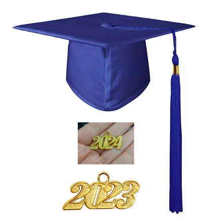 Unisex Adult Matte Graduation Hat with Tassel Stole Honor Cord and 2023 Charms for High School Bachelor Master Adults