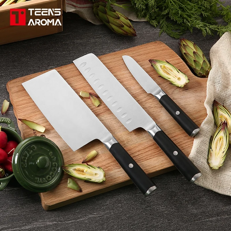 Yangjiang Custom ODM Kitchen Sushi Knives Black Kitchen Nakiri knife 8inch Japanese Style Kitchen Knives