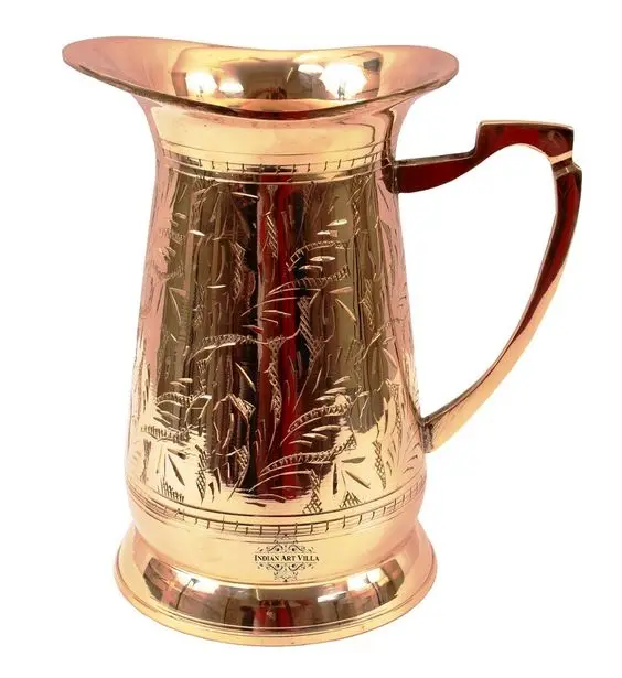 Engraved Design Made in Indoor Copper Jug Water Pitcher Household Dinning Table Decor Metal Mug for Drink Water Top Sale