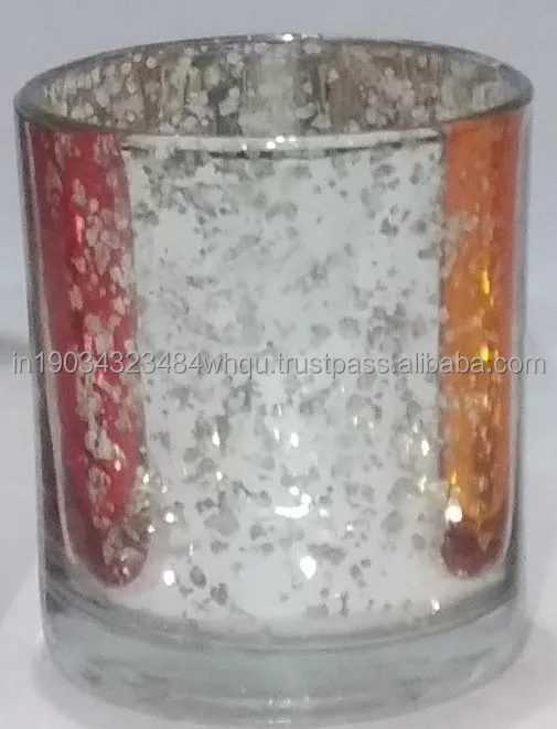 Decorative Glass candle jars, Glass Candle containers, mercury glass candle jars with woden lid