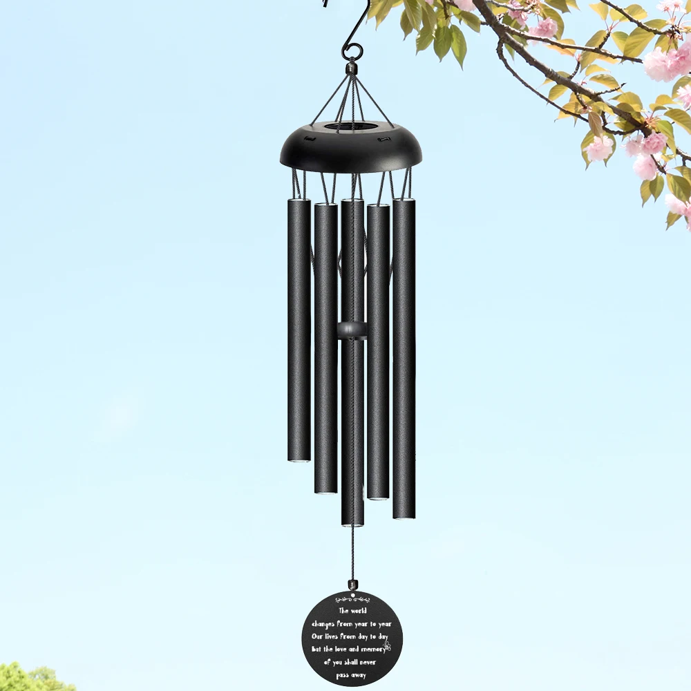 hot selling black wind chimes memorial outdoor  wind chimes in memory of a loved one