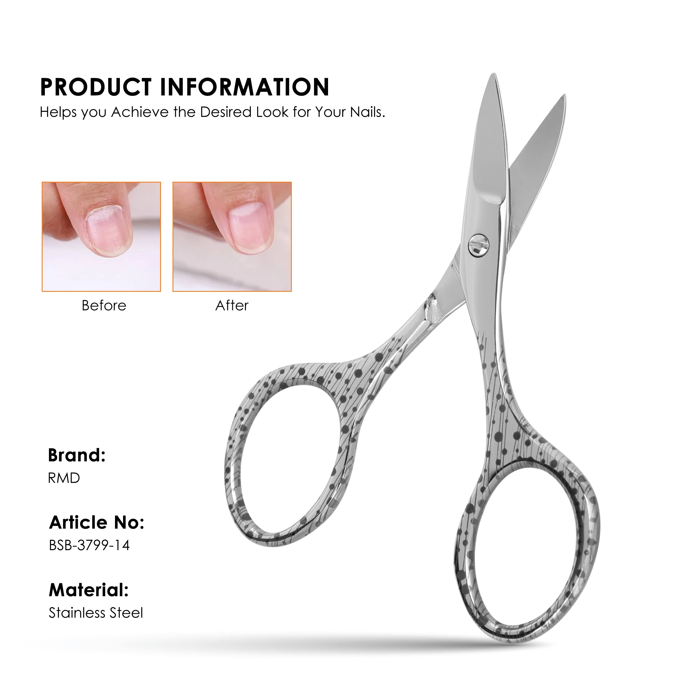 Professional Ultra-Sharp Precision Curved Nails Scissors Hot Selling Manicure & Pedicure Set for Clean Perfect Nails Care