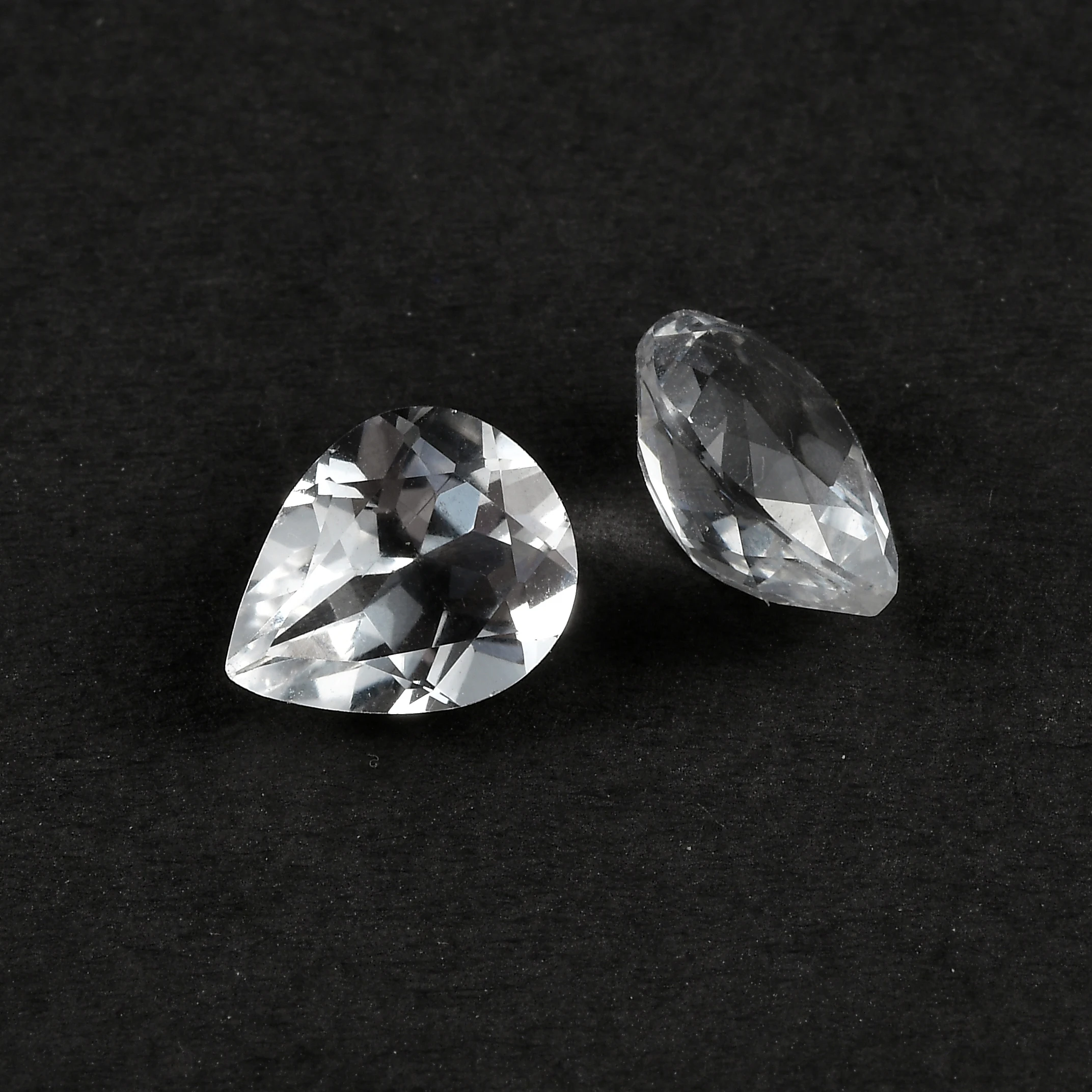 Natural 10x8mm White Topaz Faceted Pear Loose Gemstones Beautiful Fine Quality Handmade For Jewelry Making From Manufacturer