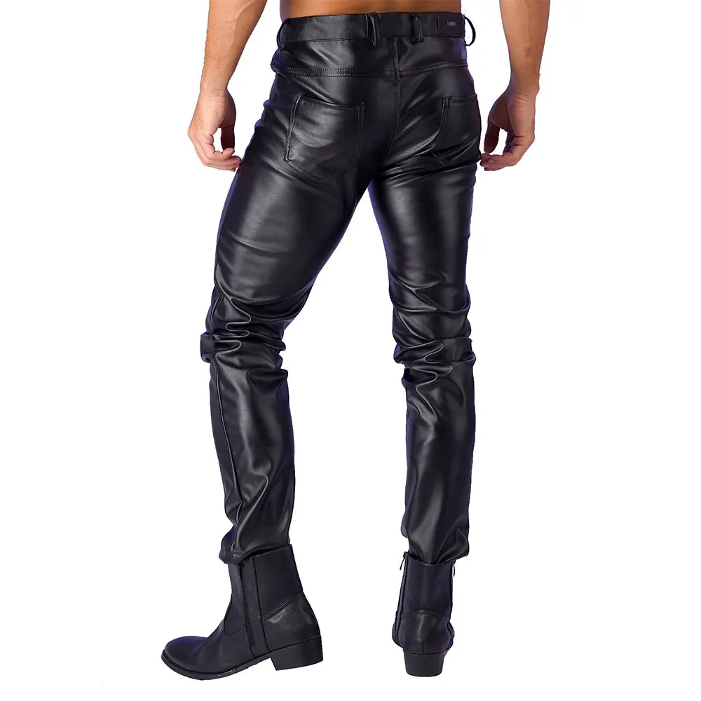 Online Selling Best Wear Men Leather Stacked Pants Lightweight Easy Fit New Selling Men Leather Stacked Pants