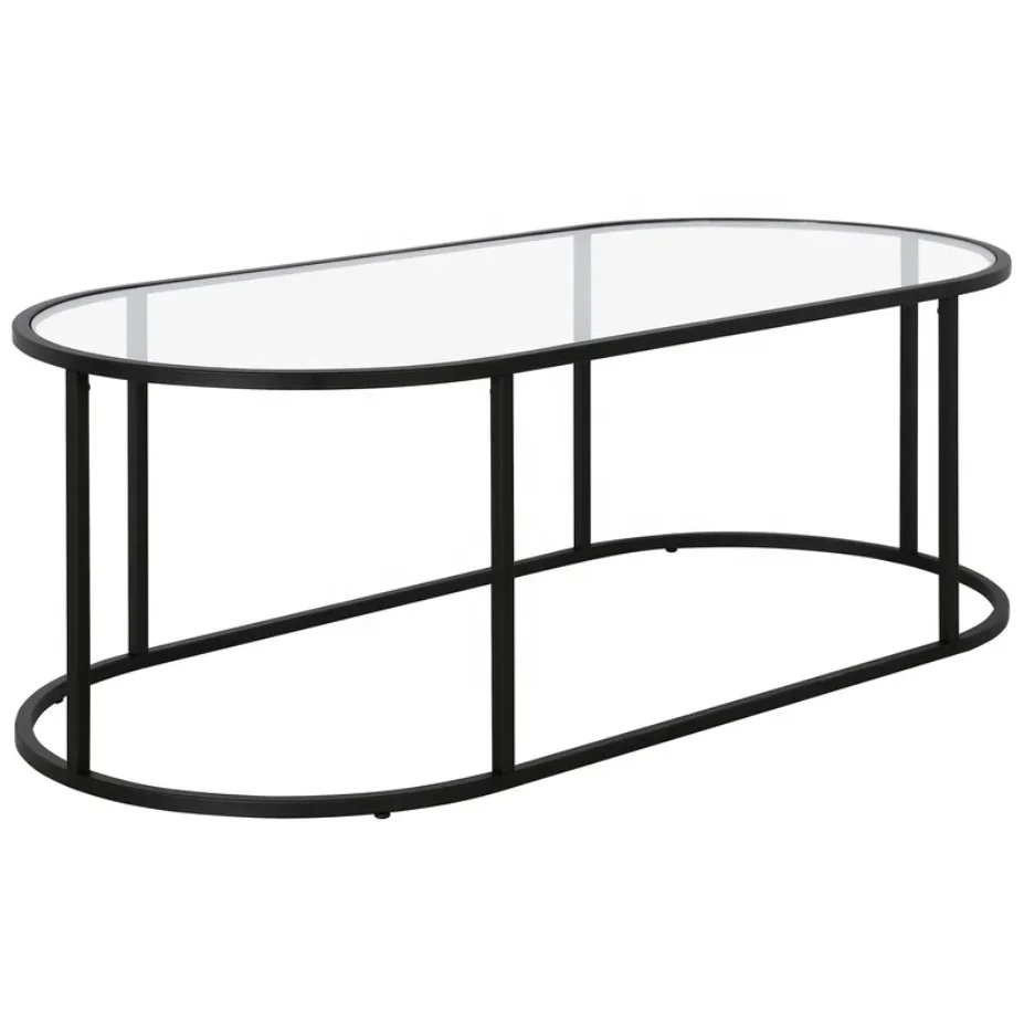 High Quality Large Oval Shape Coffee Table with Oval Glass Top for Living Room And Hotel at Best Price