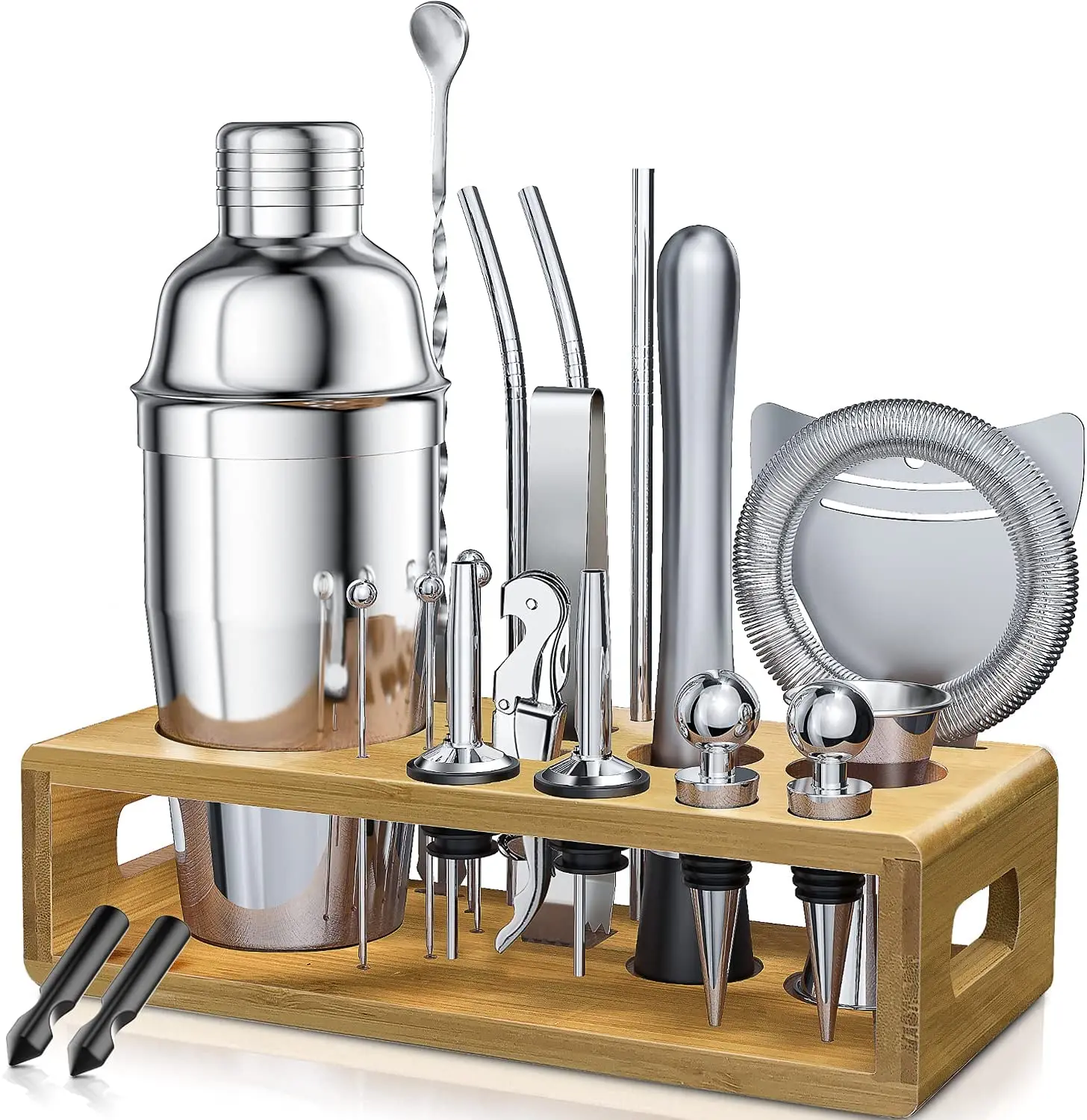 Professional Bar Ware 10pcs Tools Bartender Kit Accessories Tool Set Drink Mixing Wooden Recipes