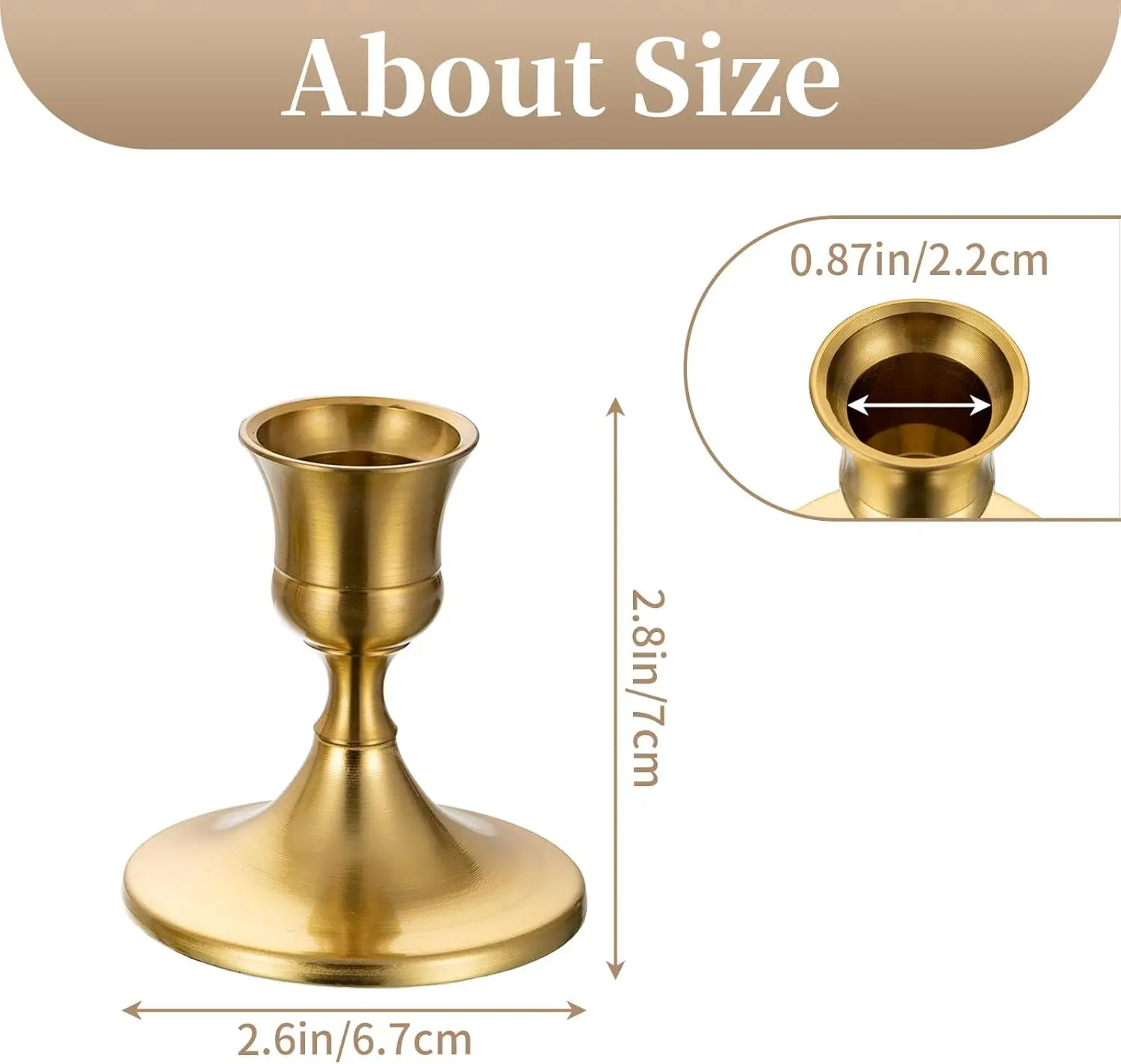 Gold Candlestick Candle Holders - Decorative Candle Holders for Candlesticks Taper Candles Set of 2 for Dinning Table Fireplace