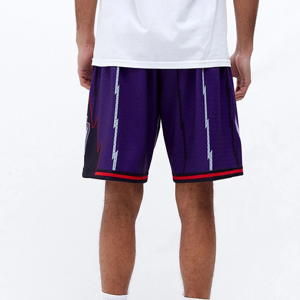 Mitchell & Ness Toronto Raptors Swingman Basketball Shorts Custom Logo Purple Shorts For Men Mesh Basketball Shorts For Men