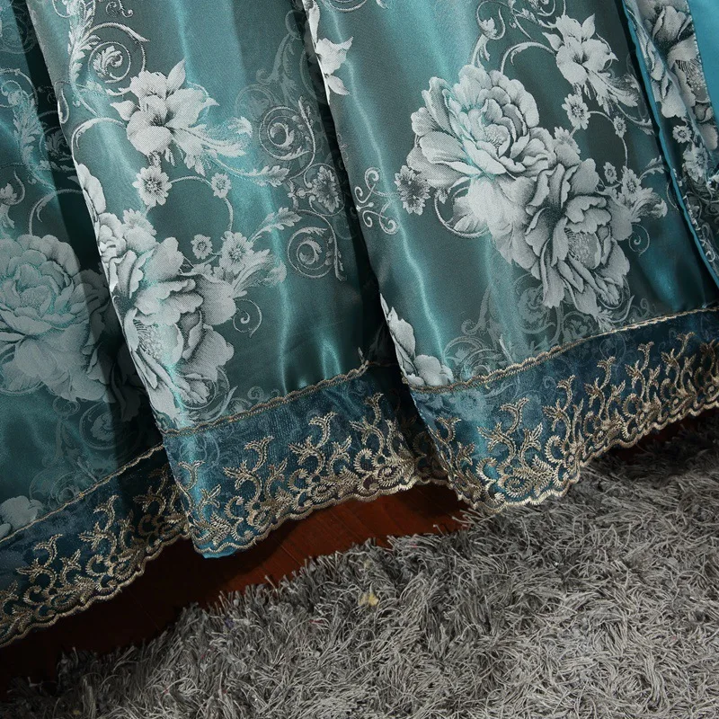 Bedding linen European satin jacquard four piece set with lace lace lace three piece set