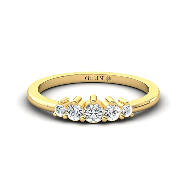 Real Gold Ring 18K Elegant New Design Solid Gold Fine Jewelry Rings With Real Diamonds Ring