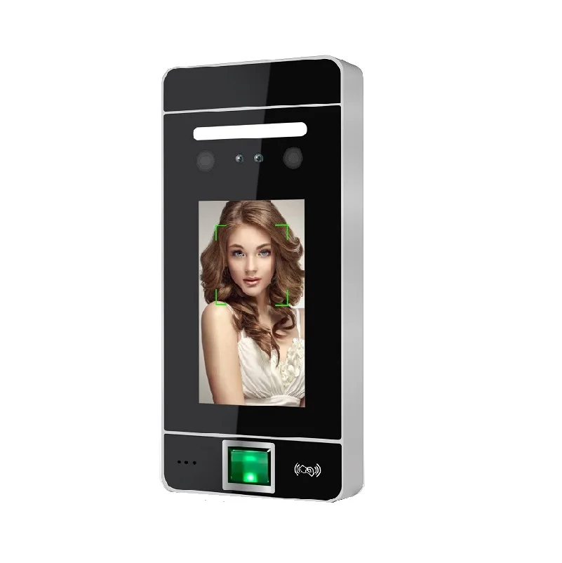 Устройство посещаемости времени 4,5 дюймов с измерением температуры для контроля общественной безопасности