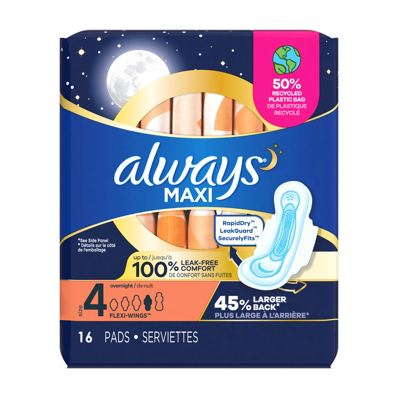 Buy Cheap Adult Women Pads Feminine Hygiene Products /Always Maxi Pads- Size 48 Overnight Absorbency With Wings Unscented