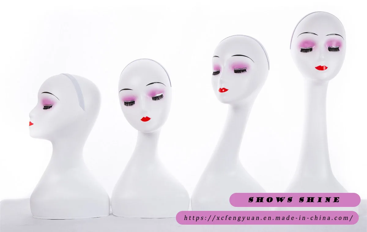 Ready to Ship Female Wig Display Mannequin Head Stand for Wig Hat and Scarf with Purple Eyeshade Mannequin Head