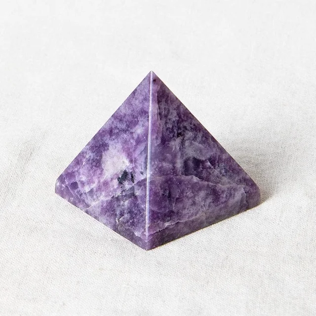 Beautiful  Lepidolite Pyramid Wholesale High Polished Natural Gemstone Crystal Pyramid Healing Pyramids For Decoration