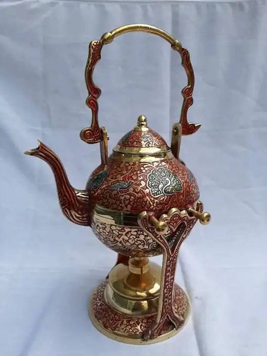INDIA Antique best Quality Brass Spirit Kettle On Stand For home decoration wedding dinning table product
