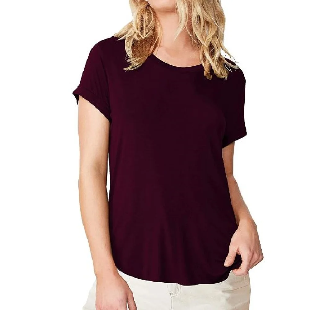 100% Cotton New Fashionable T Shirt Women Personalized Solid Short Sleeve T Shirt Dress Clothing Casual Custom Summer Western