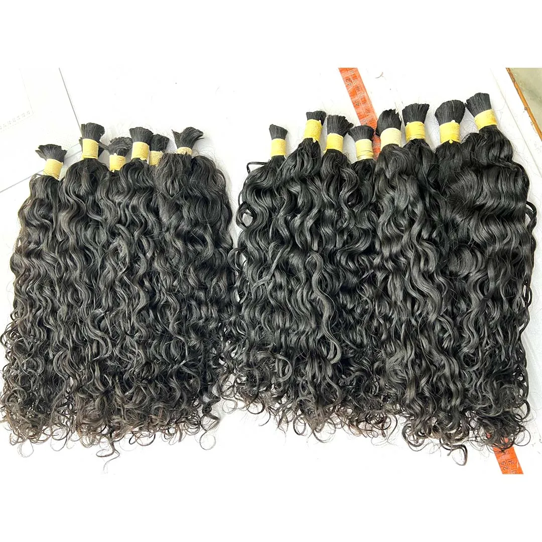 TOP QUALITY DOUBLE DRAWN VIRGIN REMY RAW UNPROCESSED TEMPLE HAIR BULK HAIR FROM SINGLE DONOR ALIGNED CUTICLES