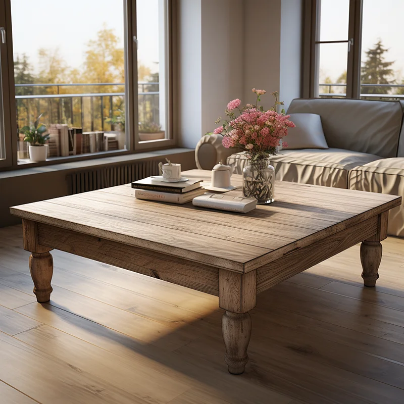 Mrs Woods Living Room Furniture Eco-Friendly Wooden Frame Round Coffee Table Tea Leisure Center