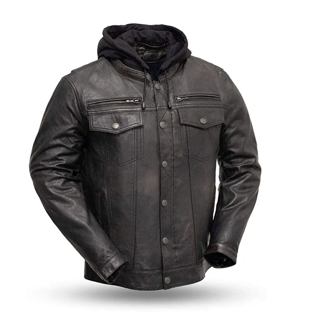 Light weight Men Leather Jacket Durable Casual Plain Windproof Leather Fashion Jacket Made In Pakistan