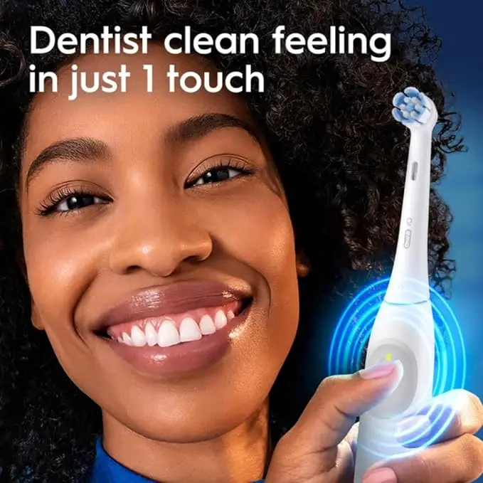 Oral B iO Series 2 Rechargeable Electric Toothbrush Starter Kit,Pure White,2 Brush Head-Automatic  Sensor to Protect Gums 3 Mode