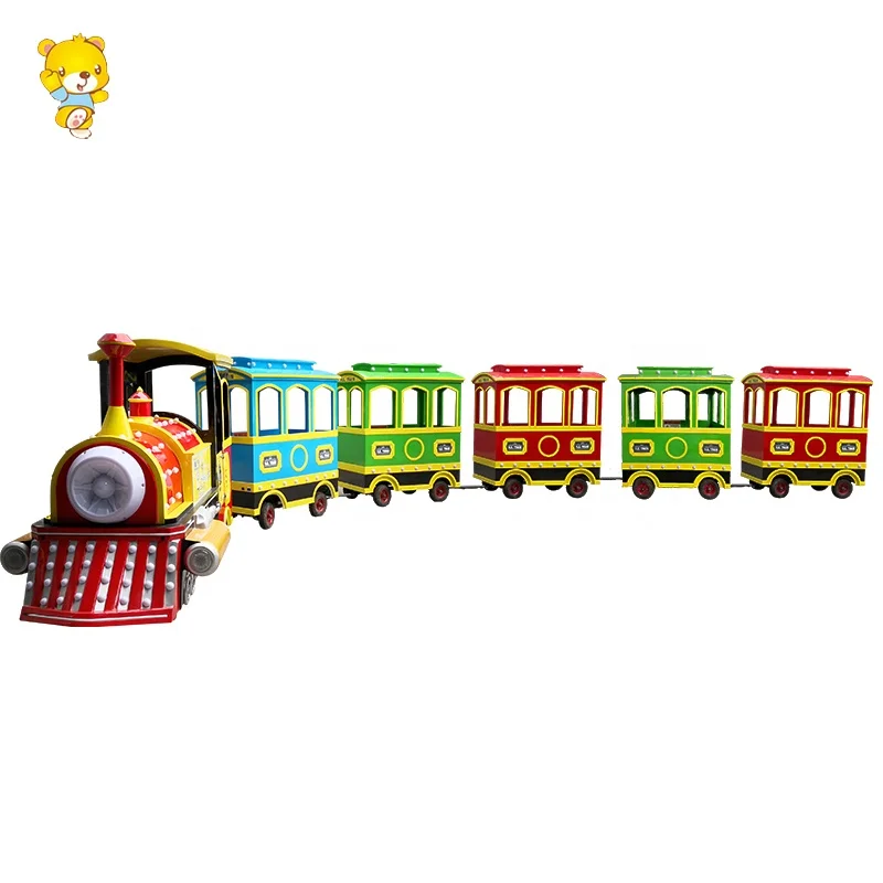 Shopping mall kiddie ride battery powered vintage  trackless train fiberglass train for sale