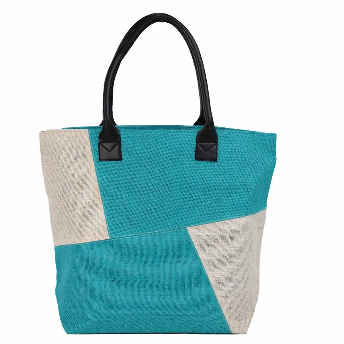 Nice looking jute shoulder bag for travels marketing gifting with leather handle & outside pocket made in West Bengal India