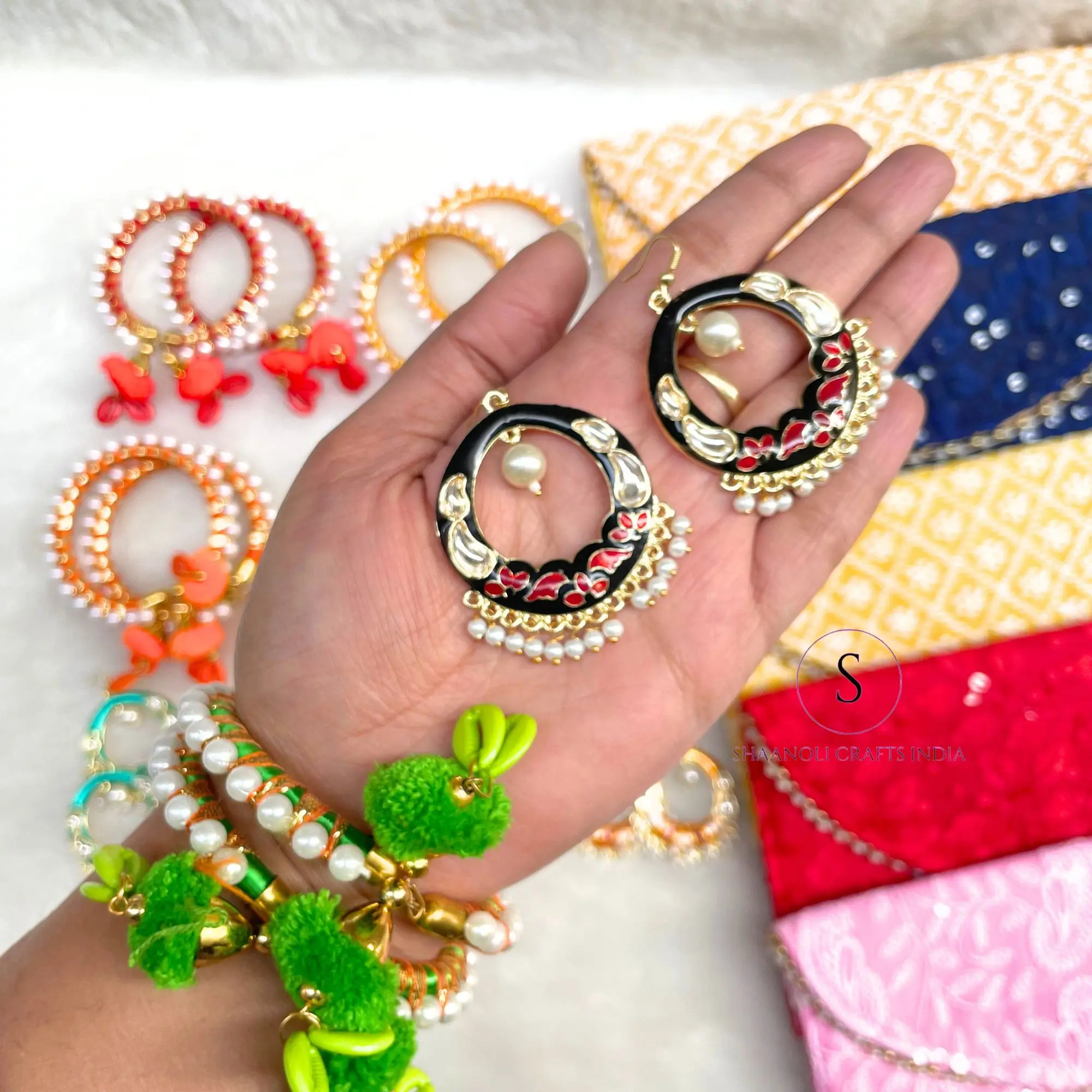 Small Color Full Decorate Your Car Handmade Cotton Cord Ethnic Embroidered Bangles Handmade 100% Designer Bangles for Wedding