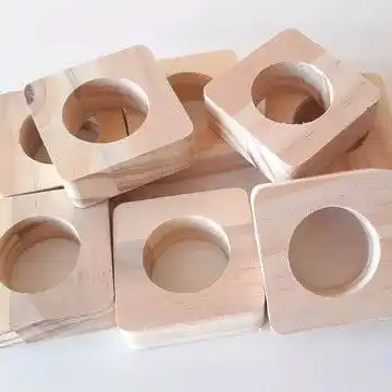 Wooden napkin ring holder for square shape and flower design napkin holder napkin ring for customized size