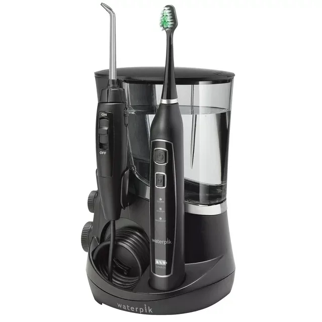 Waterpik полный уход 5 0 водяная Флоссер + звуковая электрическая зубная щетка черный WP-862