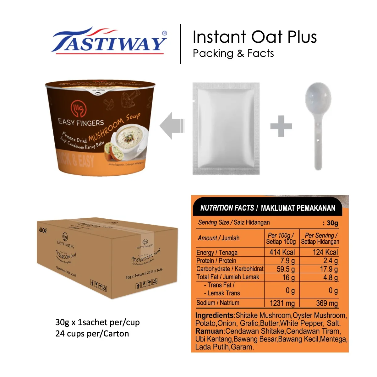 Cheapest Price Hot Sales Malaysia Nutritional Flavorful Instant Mushroom Soup Made With Freeze Dried Delicious Fresh Mushroom