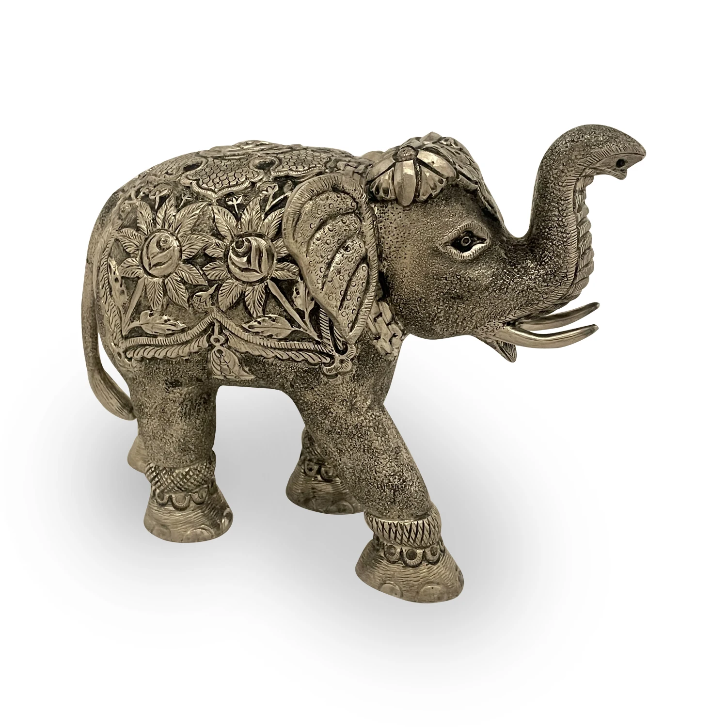 New design Vintage elephant figurine Handcrafted elephant Handmade metal silver finished Royal elephant statue home decor