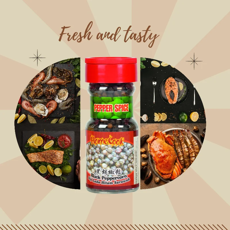 Premium New Crop Selected Clean Whole Black Pepper 70g BlackPepper Chili Seed For Processing Meat Marinade Dressing Ingredients