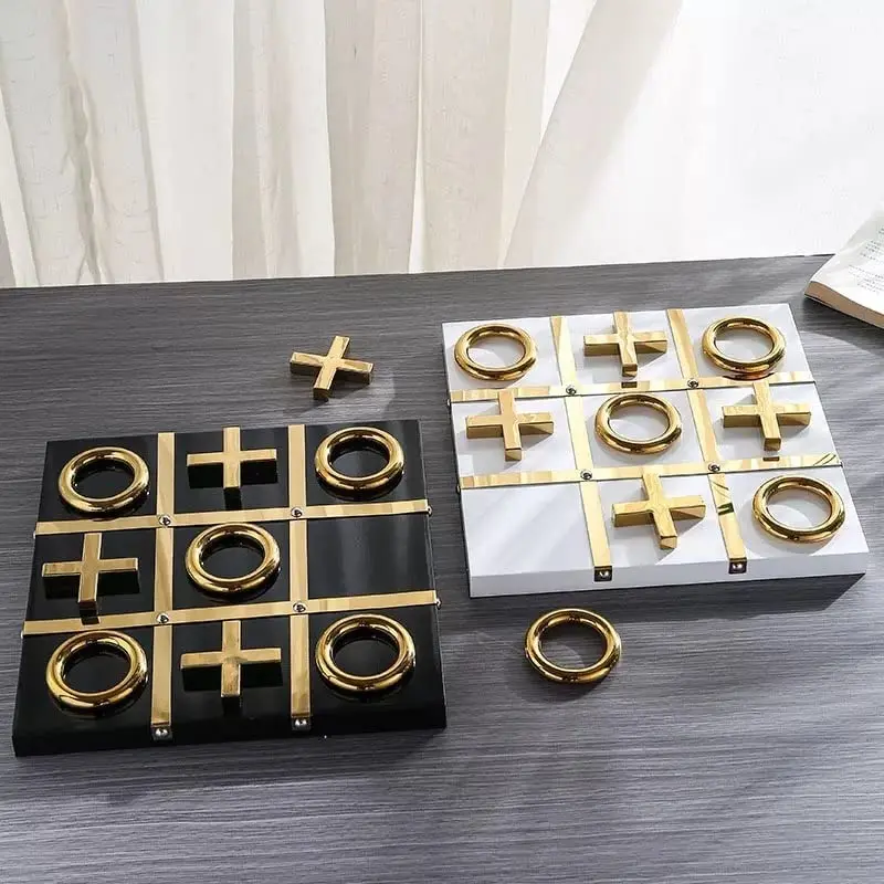 Tic Tac Toe Board Game for Family Night Unique Living Room Office Decor  Handmade with Wood and Steel