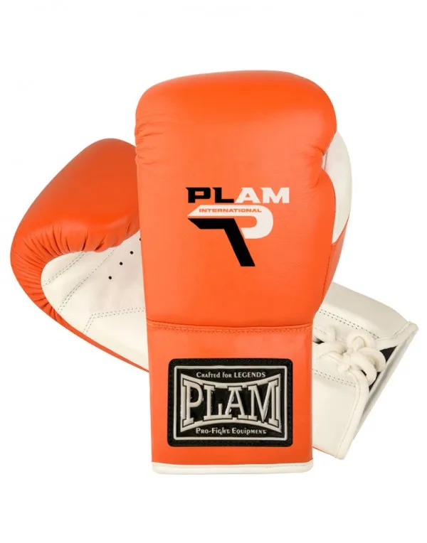 Lace up Metallic and Plain  Cow Hide Leather Boxing Glove For Professional Fights