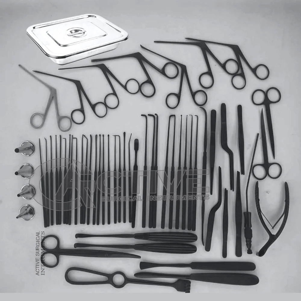 Best Quality Medical ENT Tympanoplasty Instruments Set 60 Pieces Micro Ear Surgery ENT Instruments Reusable Wholesale CE Approve