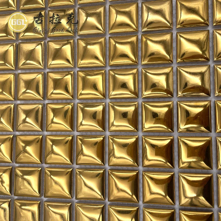 Goodluck 3d золотая керамическая мозаичная плитка для кухни backsplash
