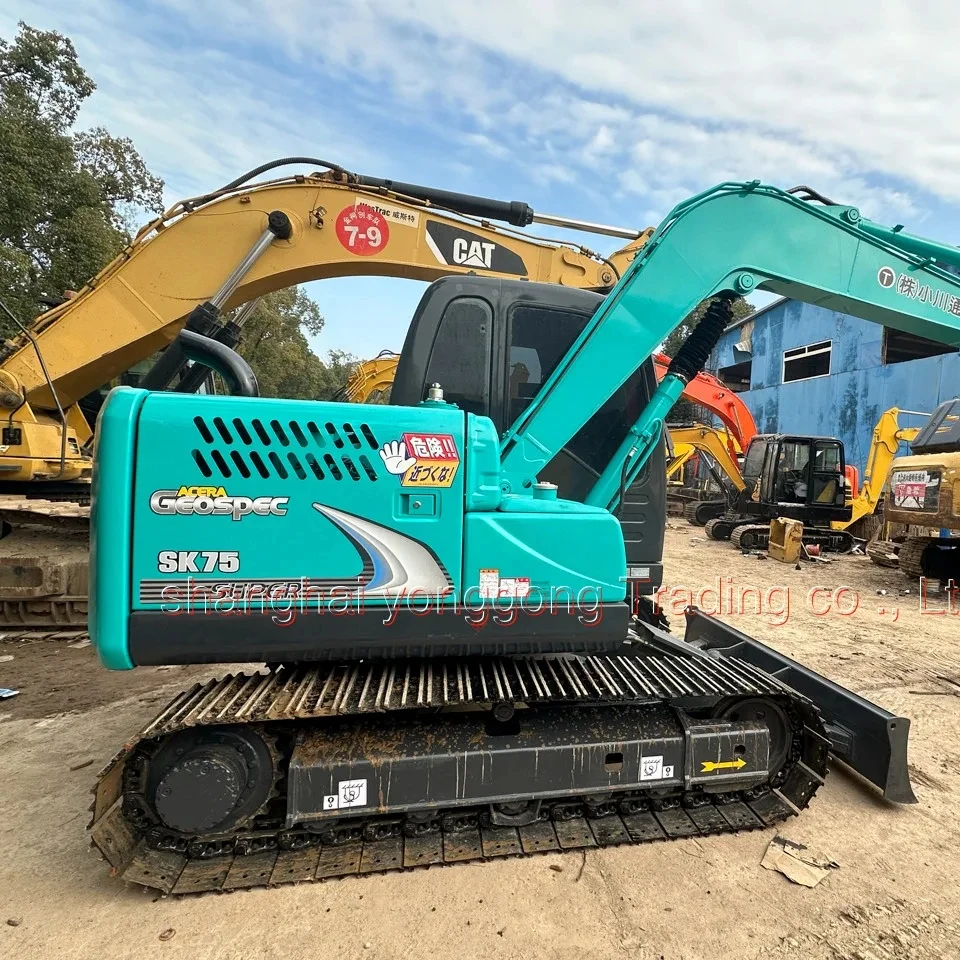 7,5 т 99% Новый 2023 мини-экскаватор EPA Kobelco SK75 гидравлический экскаватор б/у гусеничный экскаватор