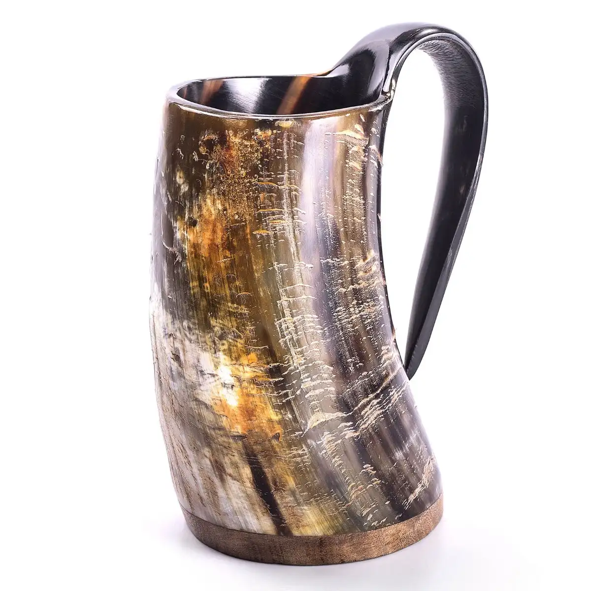 Handcrafted by HS HUSNAIN CRAFTS Natural Cow Horn Beer Water Wine Cups Decorative Bowl from India