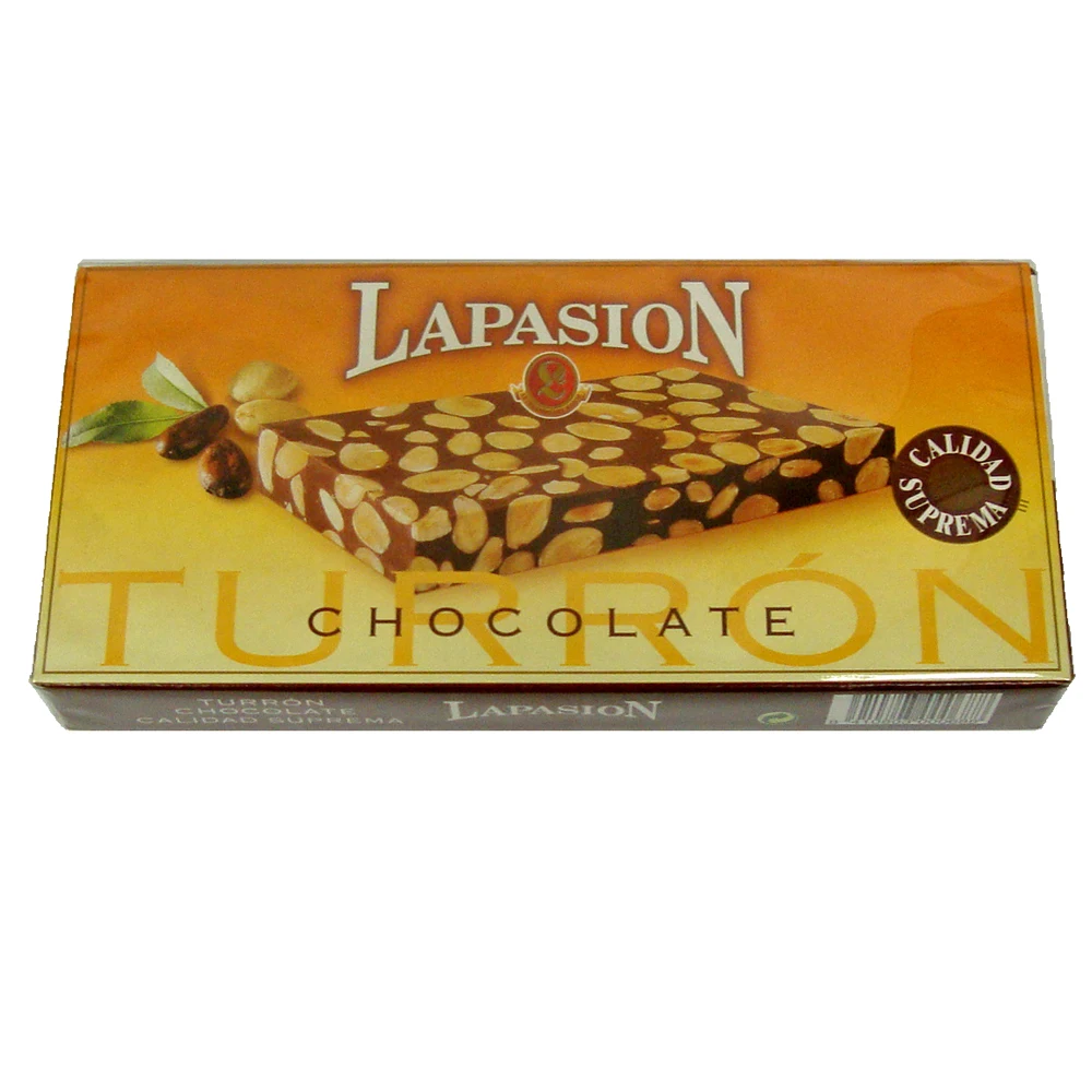 Supreme quality turron with chocolate and almond in case 200g for supermarkets