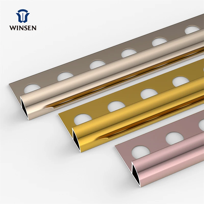 Foshan Factory Winsen Tile Accessories Stainless Steel Tile Trim For Wall Floor Furniture Decoration 304 Ceramic Tile Profiles