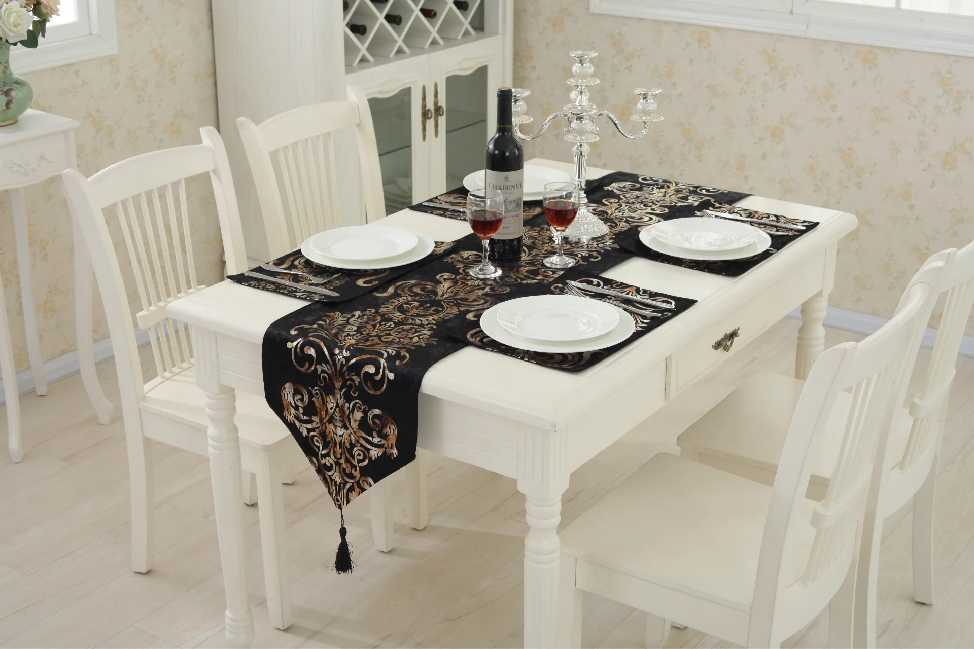 Table runners tablecloths  fancy wedding luxury table runner with place mats table runner set