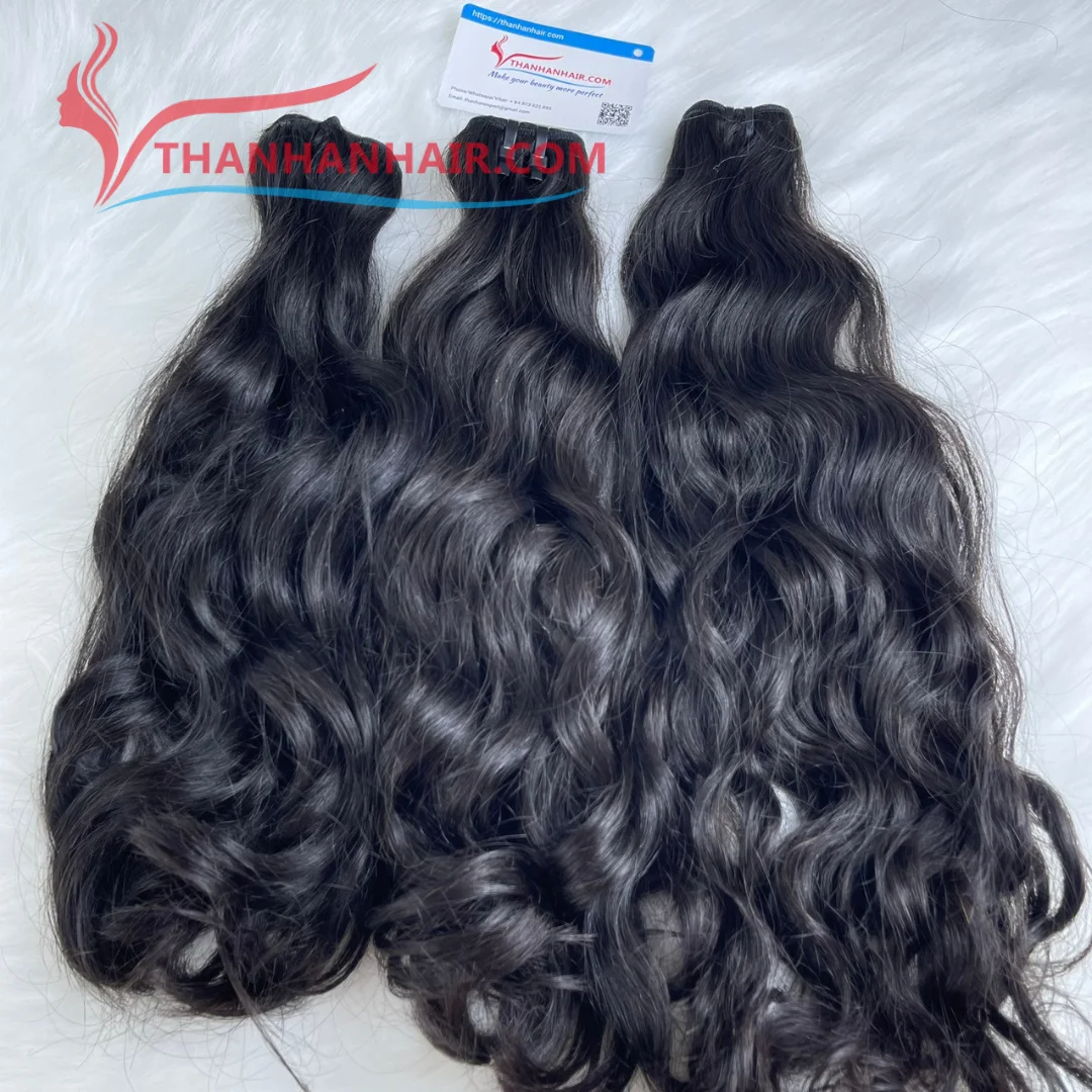 Double weft hair extensions human virgin hair bundle for beauty women, lifelike meche human hair 100% Vietnam virgin color