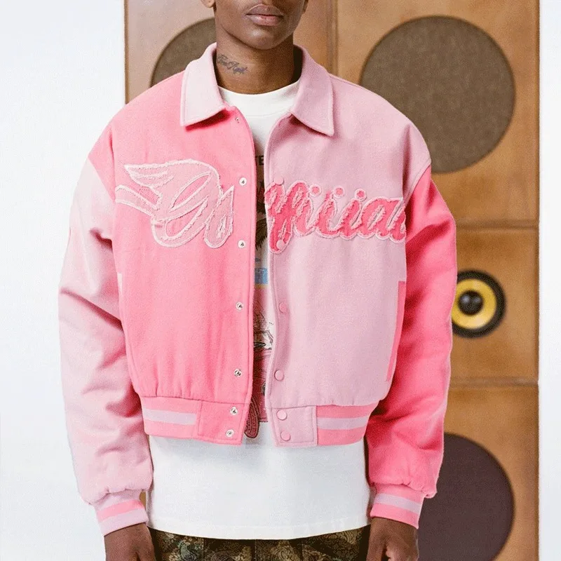 Hot Sell Men Varsity Jackets Private Label Wool Body Leather Sleeve Custom Men Patchwork Embroidered Bomber Letterman