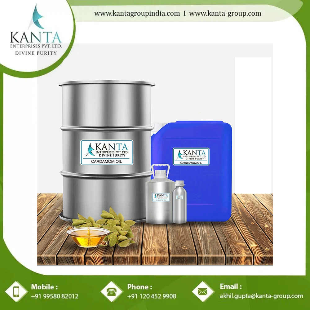 Pure 100% Natural Organic Cardamom Essential Oil from Trusted Manufacturer for body healthy